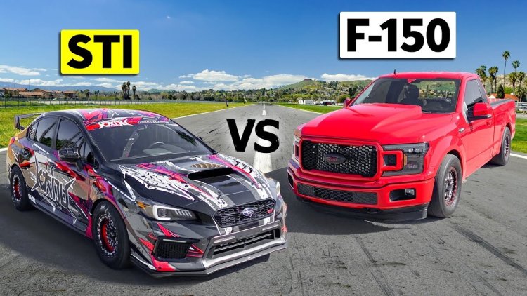 Блогеры устроили битву дрэгового седана Subaru WRX STI и суперпикапа Ford F-150