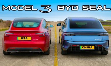 Китайский электроседан BYD Seal потягался с Tesla Model 3 в гонке по прямой