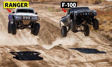 Два серьёзно подготовленных пикапа Ford устроили дуэль на пересечённой местности