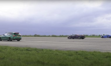 Супергибрид Lamborghini Revuelto сразился с 1000-сильными Audi R8 и BMW M3