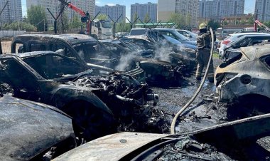 На штрафстоянке в Московской области сгорели девять легковых автомобилей